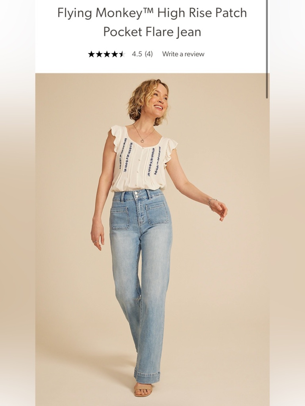 Flying Monkey light sandblast wash denim jeans - blue